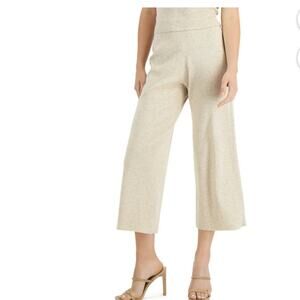 Lucy Paris Cream Ribbed Knit Pants Knitwear Medium